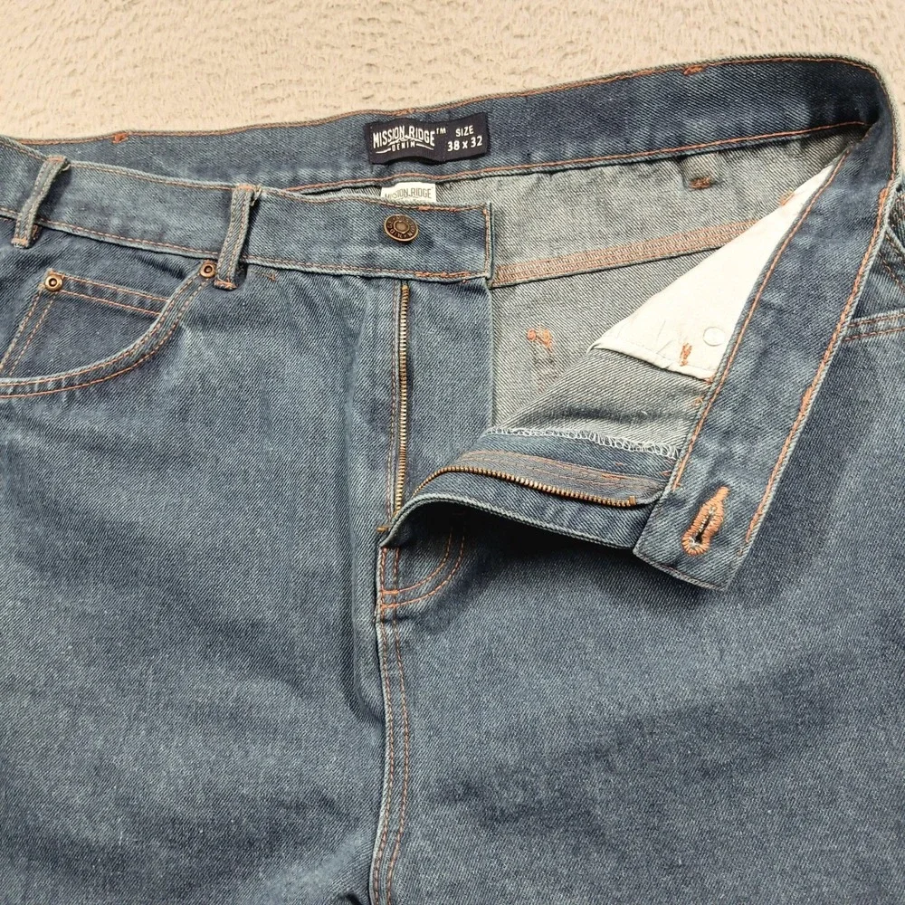 Mission Ridge Denim Men's 38x32 Blue Straight Fit 100% Cotton‎ Jeans EUC